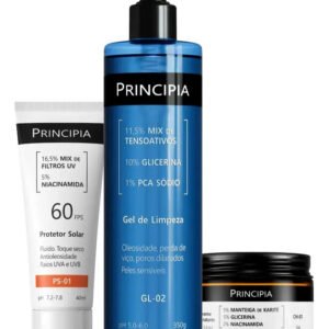Kit Principia para Rotina de Skincare Pele Sensível com Protetor Solar FPS 60