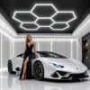 Luminária Hexagonal Led Teto 6 Células De Comeia Iluminação