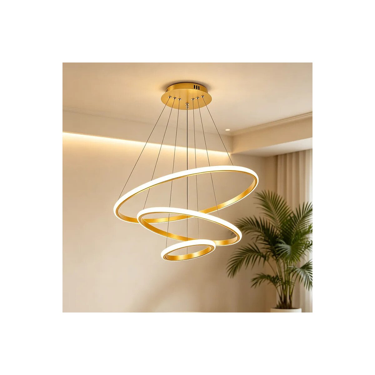 Lustre Led Sala Moderno 60w, 3 Arcos Pendente Luminária Teto Lustre Led Sala Moderno 60w, 3 Arcos Pendente Luminária Teto