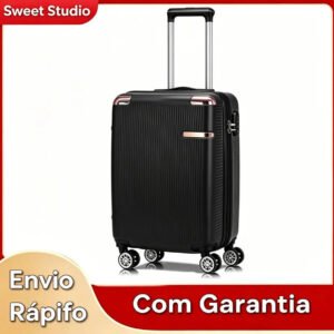 Mala de Bordo Rígida ABS Preto Sweet Studio com Rodas Duplas 360° para Viagem