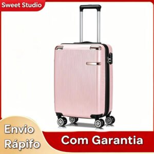 Mala de Viagem de Bordo ABS Sweet Studio com Rodas Duplas 360° para Cabine – Rosa