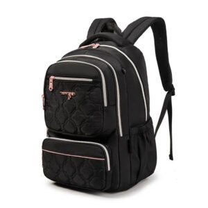 Mochila feminina, reforçada, impermeável, com capacidade para laptop, ideal para viagens diárias, ida à escola e deslocamentos de trabalho.