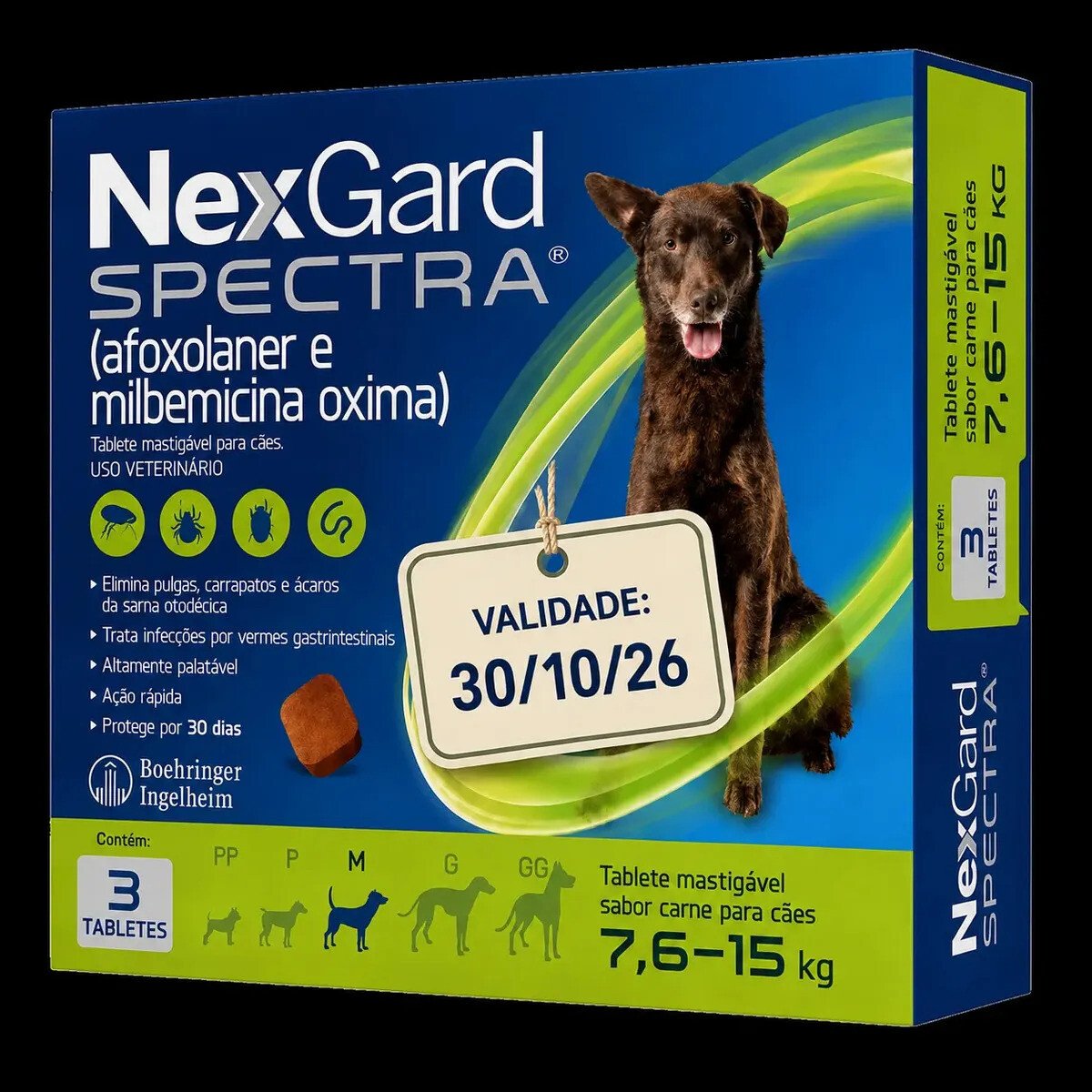 NexGard Spectra 3 Tabletes para Cães 7,6 a 15 kg Contra Pulgas, Carrapatos e Vermes Intestinais NexGard Spectra 3 Tabletes para Cães 7,6 a 15 kg Contra Pulgas, Carrapatos e Vermes Intestinais