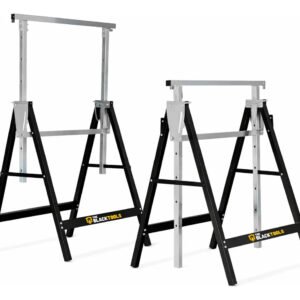 Par Cavalete Andaime Telescópico Dobrável Portátil De Aço Altura Regulável 80×1.30m Peso 200kg Bsu1000 The Black Tools