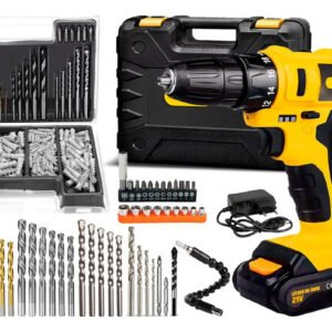 Parafusadeira Furadeira De Impacto 21v Pb6500k Oz Com Kit Brocas E Buchas 300 Peças The Black Tools