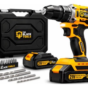Parafusadeira Furadeira Impacto The Black Tools C/2 Baterias Amarelo E Preto 60hz