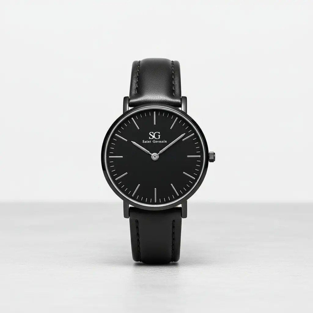 Relógio Masculino Saint Germain Murray Full Black de Couro Sintético Preto Relógio Masculino Saint Germain Murray Full Black de Couro Sintético Preto