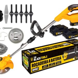 Roçadeira Aparador Grama 2 Baterias Recarregável 21v 750w Profissional Com Acessórios Tcg21cx-2b The Black Tools