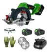 Serra Circular Elétrica Sem Fio Tecepo Com 2 Baterias De 21v Verde-limão 60hz
