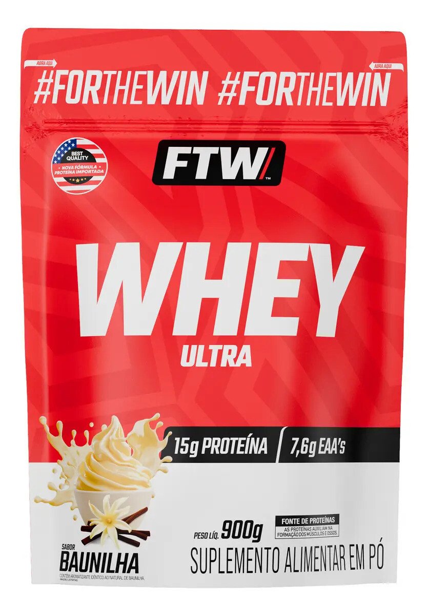 Whey Protein Ultra Refil 900g Sabor Baunilha - FTW Whey Protein Ultra Refil 900g Sabor Baunilha - FTW