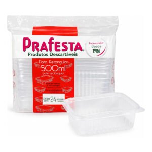 144un Pote Descartável 500ml Freezer Microondas Marmita Cristal