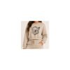 Agasalho Feminino Moletom Cropped Borboleta Floral 40 Bege Borboleta Floral