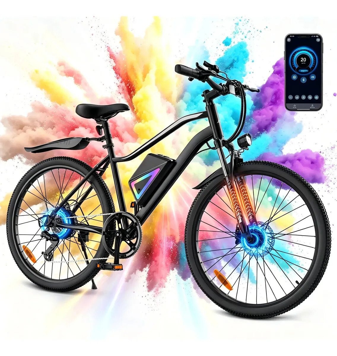 Bicicleta Elétrica Xroymexroy EB3 26" 750W com Bateria 36V, Autonomia 40km, Suspensão Dianteira, Shimano 7 Marchas e APP Bicicleta Elétrica Xroymexroy EB3 26" 750W com Bateria 36V, Autonomia 40km, Suspensão Dianteira, Shimano 7 Marchas e APP