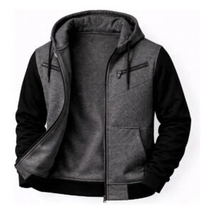 Blusa De Frio Moletom Com Capuz Casaco De Ziper