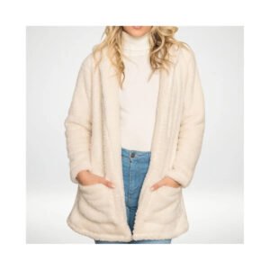 Blusa Teddy Feminino Casaco Sobretudo Inverno Bolsos Capuz