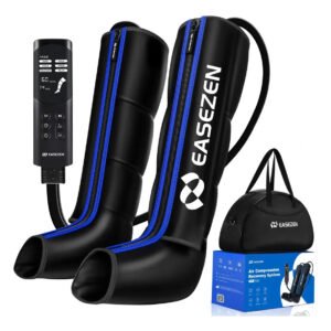 Bota De Compressao Pneumatica Massageador Pes Easezen 6 Modos Médio Preto/azul Azul/preto