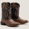 Bota Masculina Texana Estilo Country Bico Quadrado Cowboy
