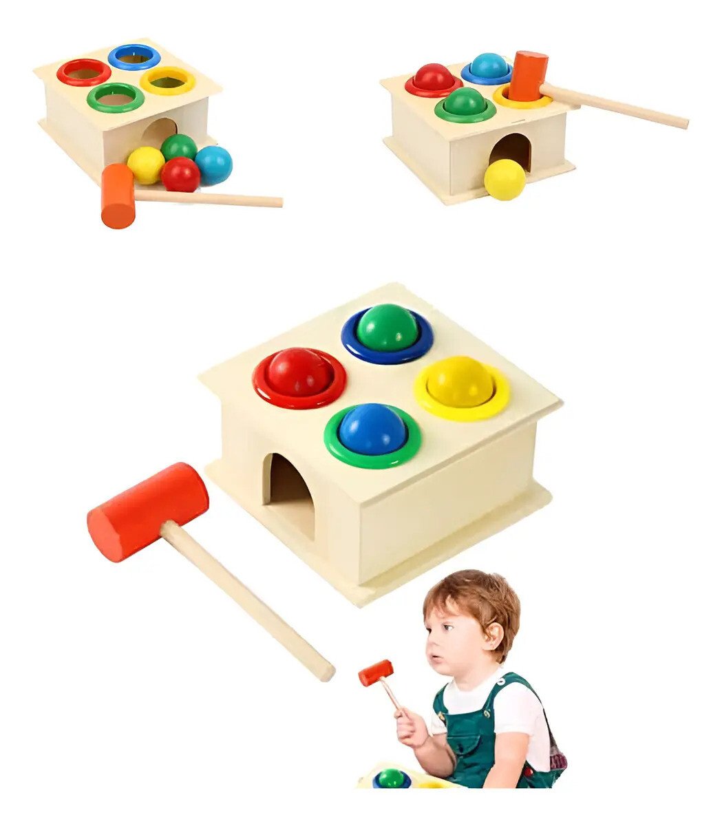 Brinquedo Educativo Infantil Ark Toys Bate Martelo Madeira 9 meses Brinquedo Educativo Infantil Ark Toys Bate Martelo Madeira 9 meses