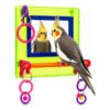 Brinquedo Espelho Com Poleiro Multi Play Para Calopsitas Cores Variadas