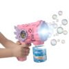 Brinquedo Maquina Bolhas Sabão Pistola Luz Automática Caixa Rosa