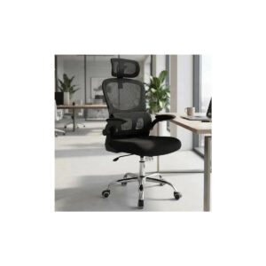 Cadeira Escritório Ergonômica Atlanta Preta Suporte Lombar Preto Espuma
