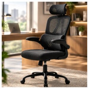 Cadeira Escritório Ergonômica Mesh Suporte Lombar Sitolia Preto Malha