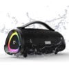 Caixa Bluetooth Portatil, Subwoofer Ativo, Boombox, 160w, Bluetooth 5.4, Estéreo Hifi, Tws 1+1, 10000mah, Bateria 15 Horas(65b Spl), Ipx6, Com Rgb, Powerbank Para iPhone E Samsung, Cor Preto