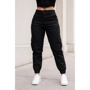 Calça Cargo Jogger Jeans Feminina Com Bolso Lateral Premium