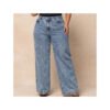 Calça Jeans Wide Leg Feminina Plus Size Destroyed