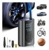 Calibrador De Pneu Bomba De Pneu, Compressor Pneu Portatil 150 Psi, Mini Car Air Pump Sem Fio Com Luz De Emergência Led Com Bateria Recarregável De 4000mah Cor Preto