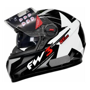 Capacete Moto Integral Fw3 Gtx Preto/branco Estrela/star 58. Preto/branco Estrela Brilhante 58