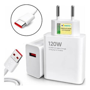 Carregador Turbo 120w Usb-c Para Xiaomi Redmi Poco X7 Rapido Branco