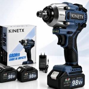 Chave De Impacto Parafusadeira 680nm Brushless 98v 2baterias Preto 127/220v