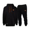 Conjunto De Frio Moletom Com Capuz Canguru Flanelado Preto