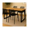 Conjunto De Jantar 4 Gruvyer Pretas Com Mesa Tampo Madeira