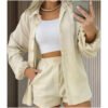 Conjunto Linho Feminino Camisa E Short Linha Premium