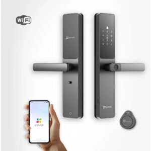 Fechadura Digital EZVIZ DL05 Wi-Fi Embutir Sem Hub Biometria App Senha IP65 Resistente a Água