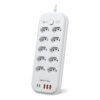 Filtro De Linha Régua Extensão 10 Tomadas Com 3 Usb E 2 Pd Branco 127/220v