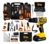 Furadeira Parafusadeira De Impacto A Bateria Sem Fio 21v 3/8 Com Jogo De Ferramentas 169 Peças Maleta The Black Tools
