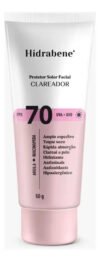 Hidrabene Protetor facial Solar FPS 70 Toque Seco Antissinais Clareia a pele 50g