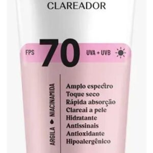 Hidrabene Protetor facial Solar FPS 70 Toque Seco Antissinais Clareia a pele 50g