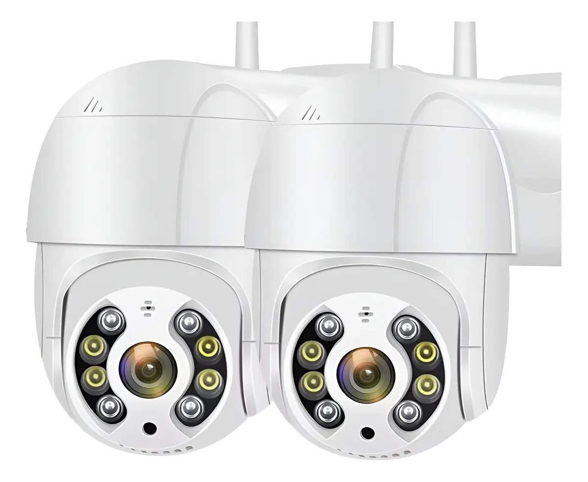 Kit 2 Câmeras de Segurança iCSee A8 PTZ Wi-Fi com Visão Noturna para Exterior e Interior G.Eye Kit 2 Câmeras de Segurança iCSee A8 PTZ Wi-Fi com Visão Noturna para Exterior e Interior G.Eye