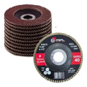 Kit 20 Disco Lixa Tipo Flap 115mm Para Lixadeira, Grao 40