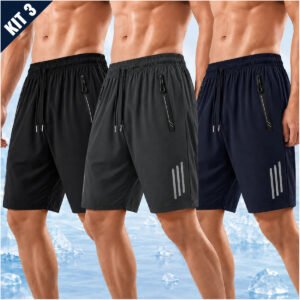Kit 3 Bermuda Masculina Short Tactel Secagem Rápida Academia