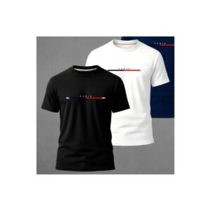Kit 3 Camiseta Camisa Estilo Casual Paris 100% Algodão
