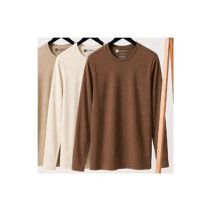 Kit 3 Camiseta Manga Longa Masculina Slim Algodão 30.1 Zaroc