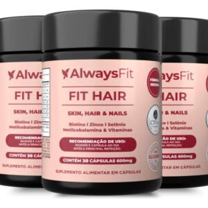 Kit 3 FitHair Alwaysfit – Cabelos, Pele E Unhas 30 Caps Sem Sabor