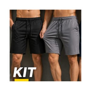 Kit 3 Short Bermuda Masculino Elastano Academia Casual Bolso