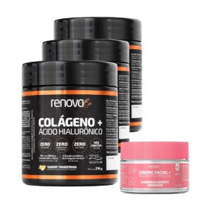 Kit 3x Colágeno Verisol Ácido Hialurônico Biotina Renova Be
