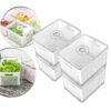 Kit 4 Cestos Organizadores De Geladeira 4,0L Acrílico Plástico Transparente Para Frutas E Verduras Conservar Alimentos